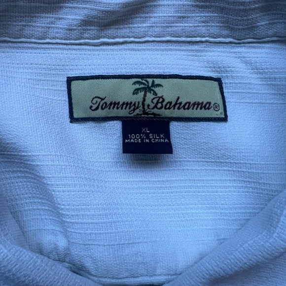 Tommy Bahama Men's Ivory 100%Silk Short Sleeve Button Up Texture Shirt Sz XL - Picture 3 of 7